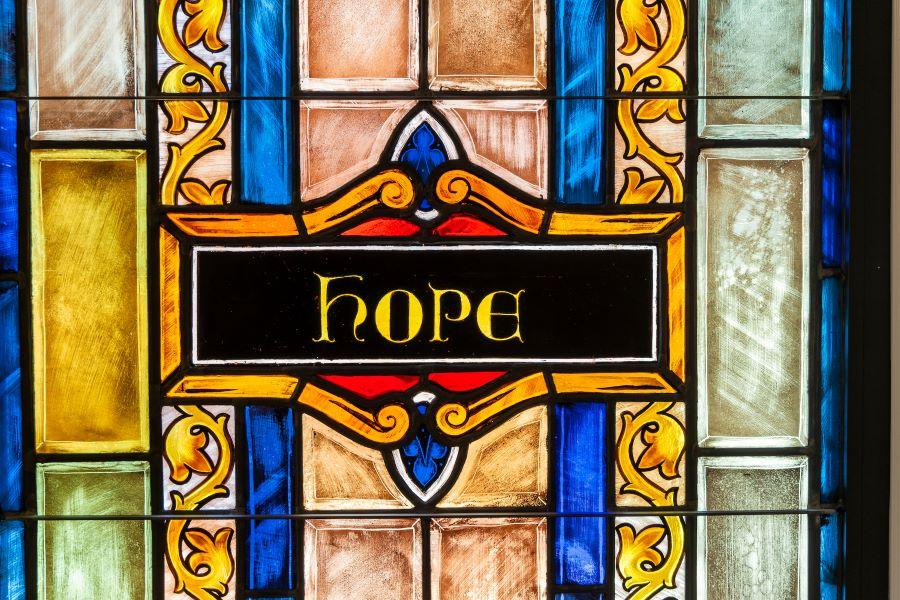 Hope stained glass