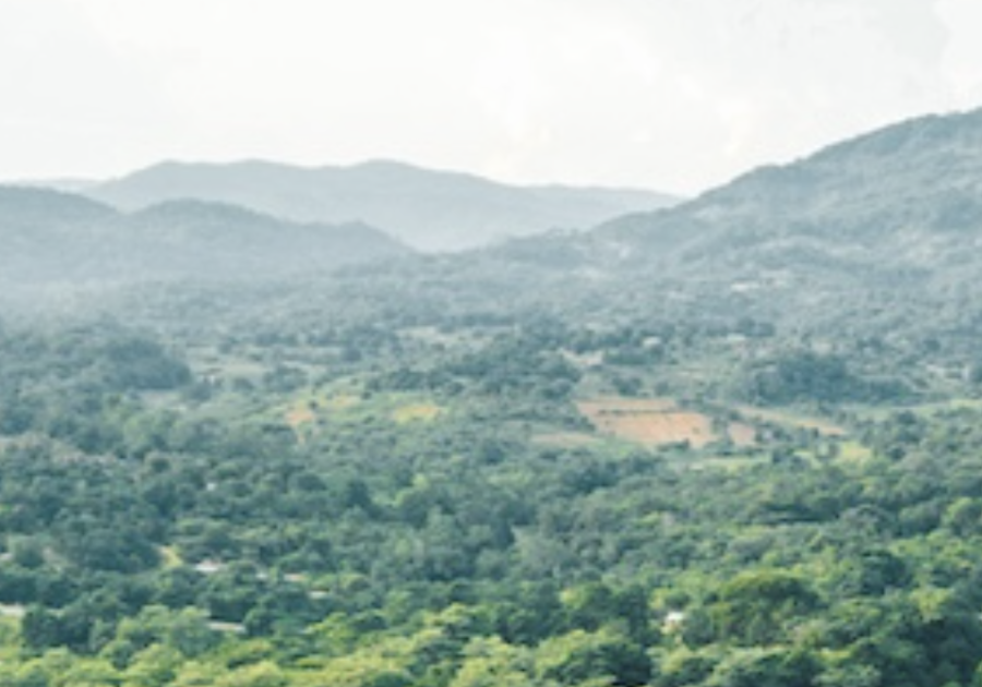 Aerial shot of Malawi mountains.
