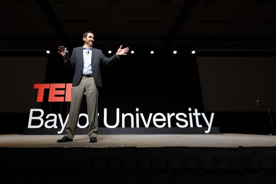 Michael K. Scullin, Ph.D., professor of psychology and neuroscience, presented his TEDxBaylor University talk in November 2025 on “The Eight-Hour Sleep Challenge During Finals Week.