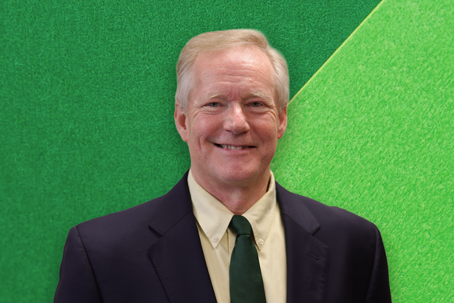 Connections graphic with headshot of John Wood