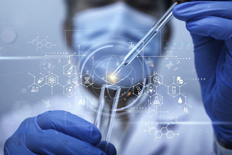 Graphic image capturing concept of cancer research.