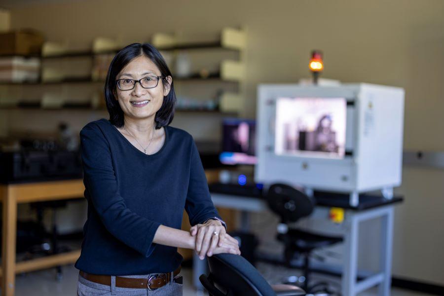 Quantum materials researcher Julia Chan in her Baylor lab